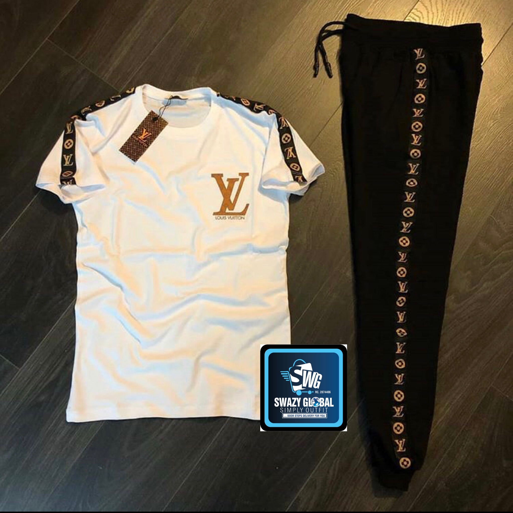 Louis Vuitton tracksuit white top and 