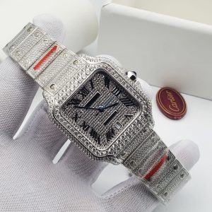 Cartier silver steel with stone